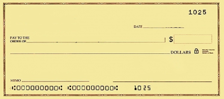 image of a blank check