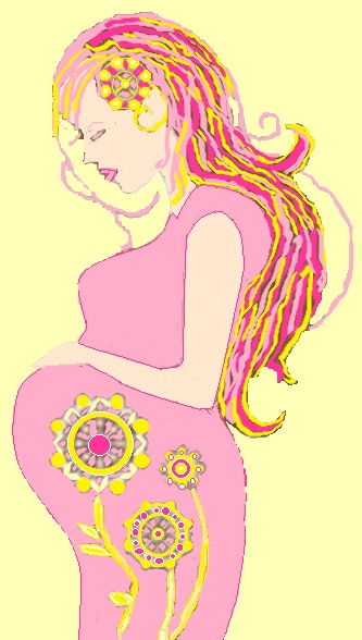 cartoon image of pregnant woman