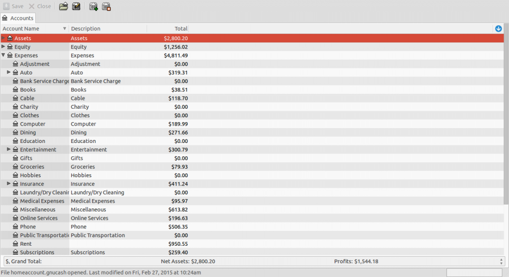 online banking sample