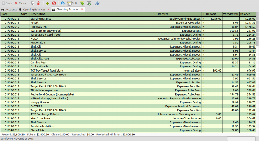 online banking sample